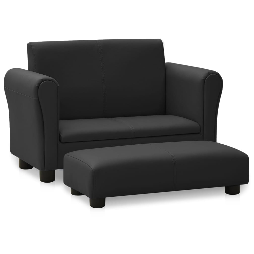 sofa med skammel sort - Lænestol Til Børn
